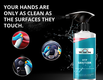Sanitizer ad design for Mahindra&Mahindra
