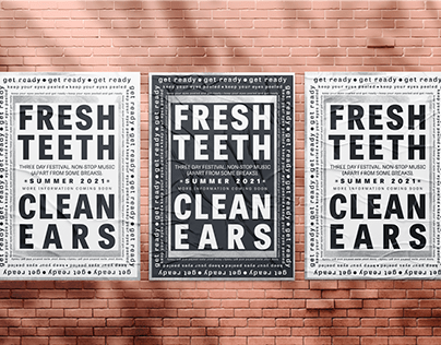 Fresh Teeth Clean Ears Posters