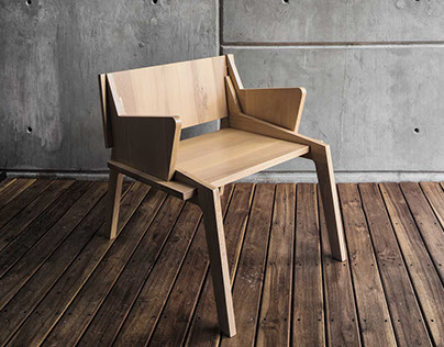 Interlocking Macadamia Wood Chair by Collaptes