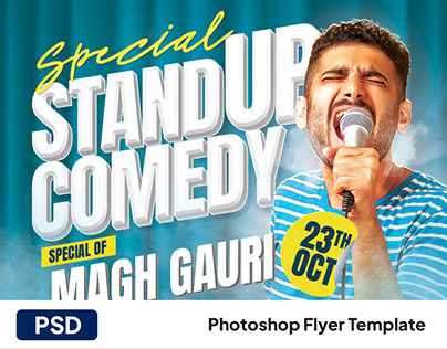 Stand Up Comedy Flyer Template PSD