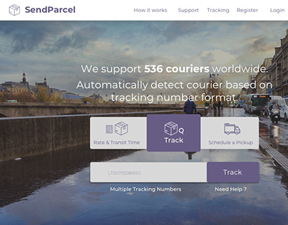 Send Parcel Courier Service Concept Web UI
