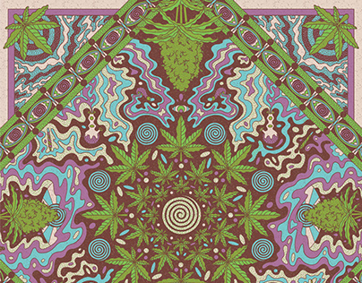Weed Mandala Tapestry