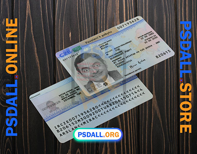 Czech Republic Residence Permit Card PSD Template