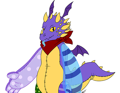 Plush dragon character design