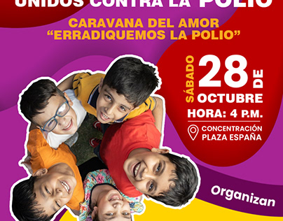 Flyer y afiche para evento de caridad contra la Polio