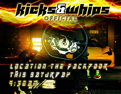 Kicks and whips poster design