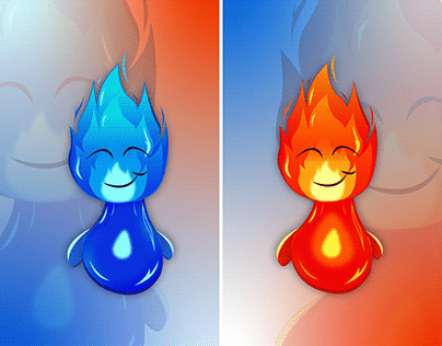A cute fire flame character design for a client