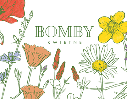 Bomby kwietne - ilustracje + logo