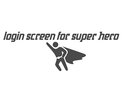 Login screen for super hero