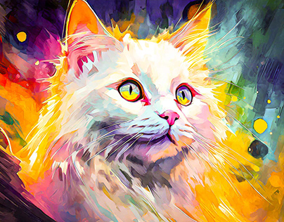AI generated colorfull cats