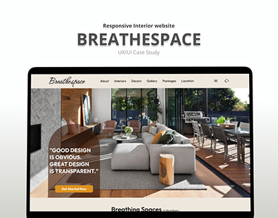 Breathespace|Responsive interior website|UXUI casestudy