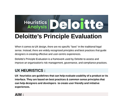 Deloitte Principle Evalution (Heuristics Analysis)