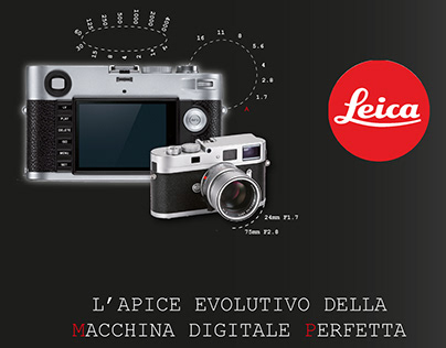 Progetto scolastico. Pagina pubblicitaria Leica.