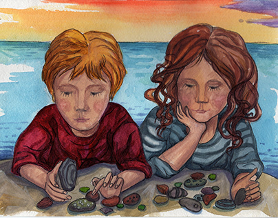 Luca, Anya and the sea. Author: Olga Lykova.