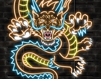 Tiger Dragon Illustration for poster & business card