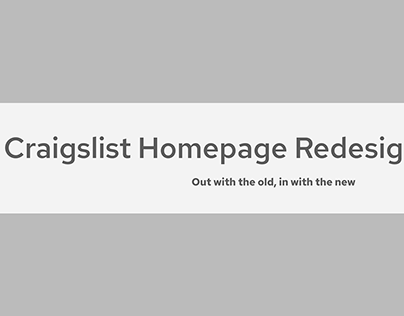 Craigslist - Homepage Redesign Concept