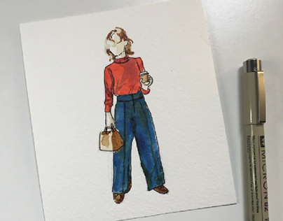 mini coffee and watercolor sketch