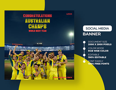 Cricket Banner For Social Media Or Web Ad Template