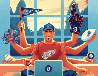 Editorial illustrations about online betting apps