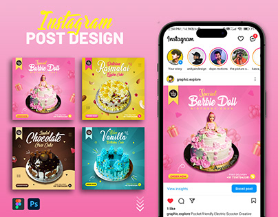 Instagram Post Design | Cake shop