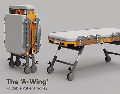 The 'A-Wing': Foldable Patient Trolley