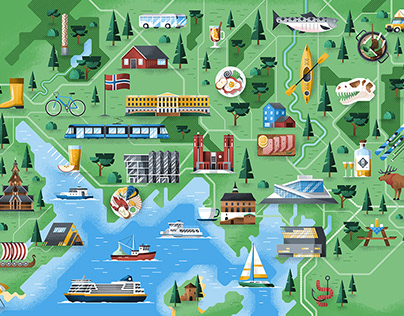 Oslo, map illustration