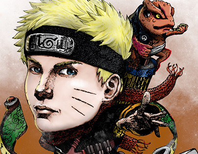 naruto uzumaki, anime key visual colorized portrait