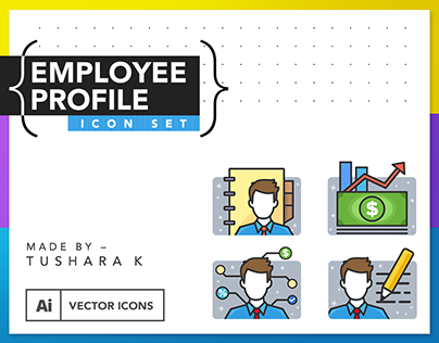 Employee Profile - Vector icons set