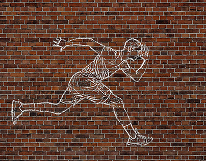 Simulation of drawing by chalk on a wall