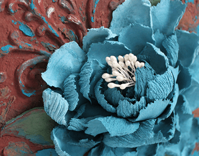 3d peony, flower from decorative plaster