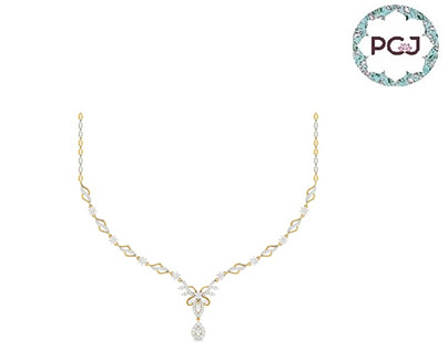 A Perfect White Diamond Esrom Necklace By PC Jeweller