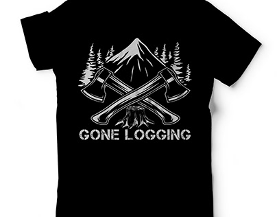 unique typography gone logging T shirt design
