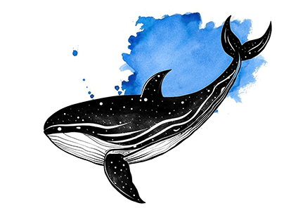 Whales in space tattoo project