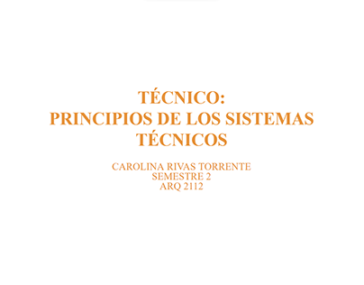 ARQ2112: PRINCIPIOS DE LOS SISTEMAS TECNICOS