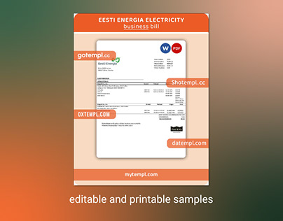 Eesti electricity utility business bill template