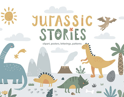 Jurassic Stories Dinosaur Illustration Collection
