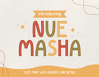 Nue Masha - Cute Display Font with Dashed Line Detail