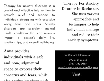 Therapy For Anxiety Disorder Rochester