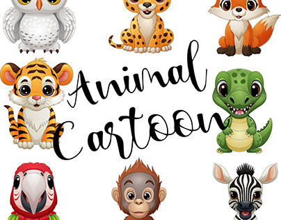 Animal cartoon set
