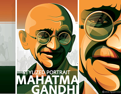 Stylized Portrait - Mahatma Gandhi