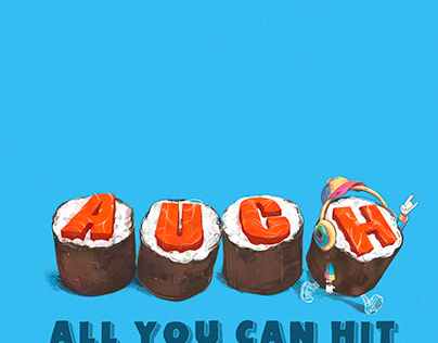 AUCH - ALL YOU CAN HIT logo and music covers