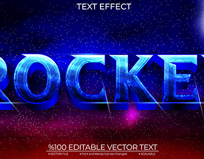 Blue Galaxy Rocket Text Effect