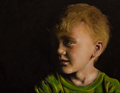 Painting, oil painting, portrait, child