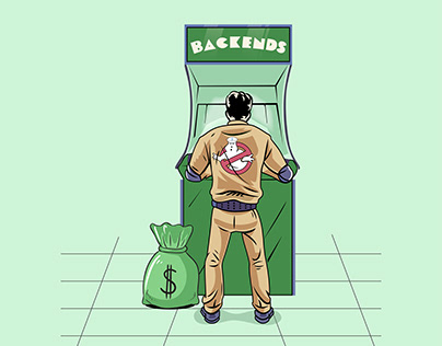 Backward man infront of ATM machine