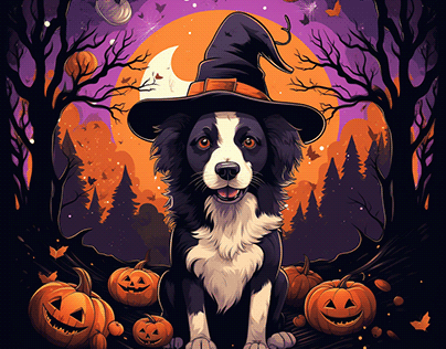 Border Collie Witchy Dog: A Halloween Wonder