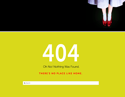 404 Error page Wizard of Oz themed