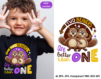 Fuuny beaver character lettering and quotes
