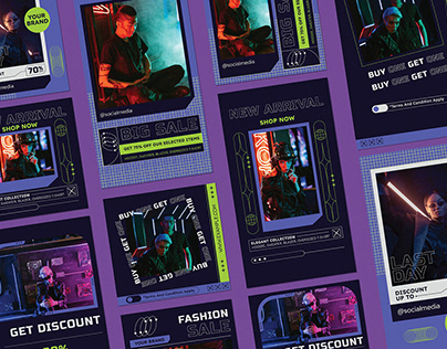 Purple Cyberpunk Instagram Pack by Graphicook