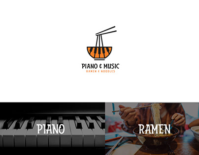 Piano + Ramen bowl logo concept (Available for sale)