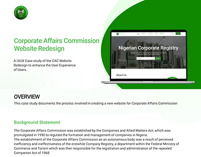 Corporate Affairs Commission Website Redesign